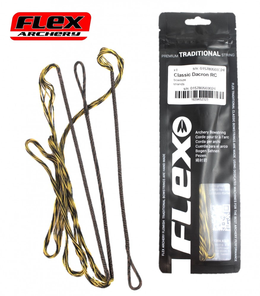 String Flex Dacron Recurve Classic nero/giallo 46-72 pollici 10-16 fili