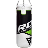 Boxsack 2FT Punch Bag green mit Boxhandschuhen von RDX