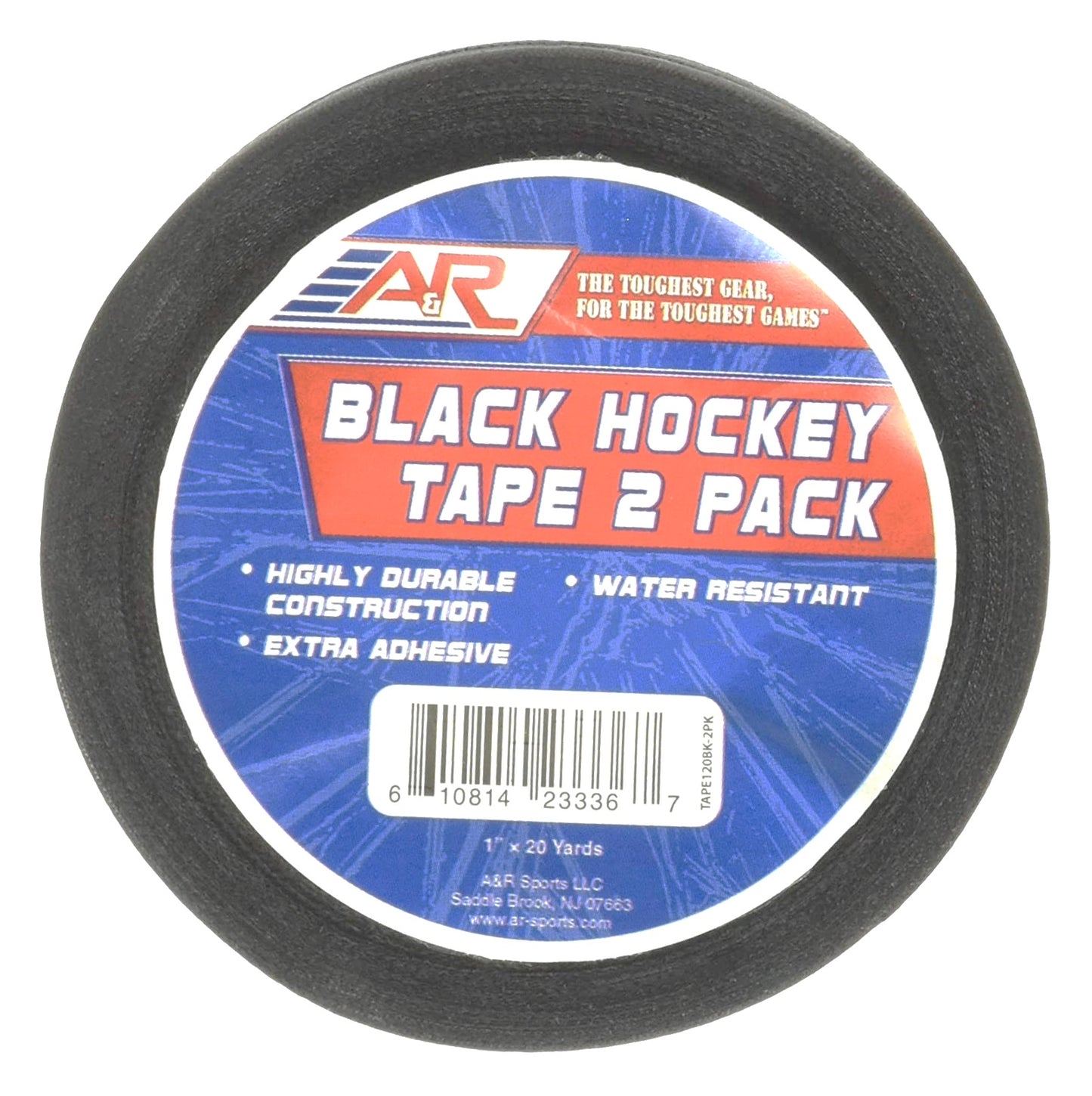 Nastro per hockey, nastro per hockey nero, confezione da 2 A&amp;R Sports