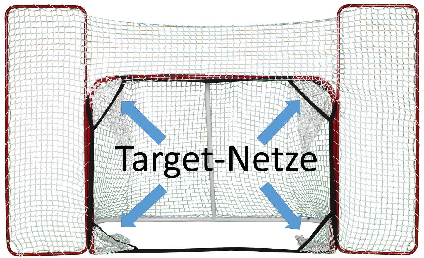 Hockey goal 188x129cm with safety net 302x175cm, besthockey hockey goal target