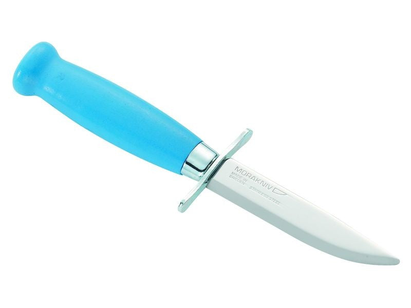 Coltello per bambini Mora, coltello da intaglio con manico in legno di betulla colorato. Coltello per bambini