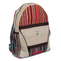 Backpack made of hemp, cultbagz Nepal hand made, bagpack multi stripes