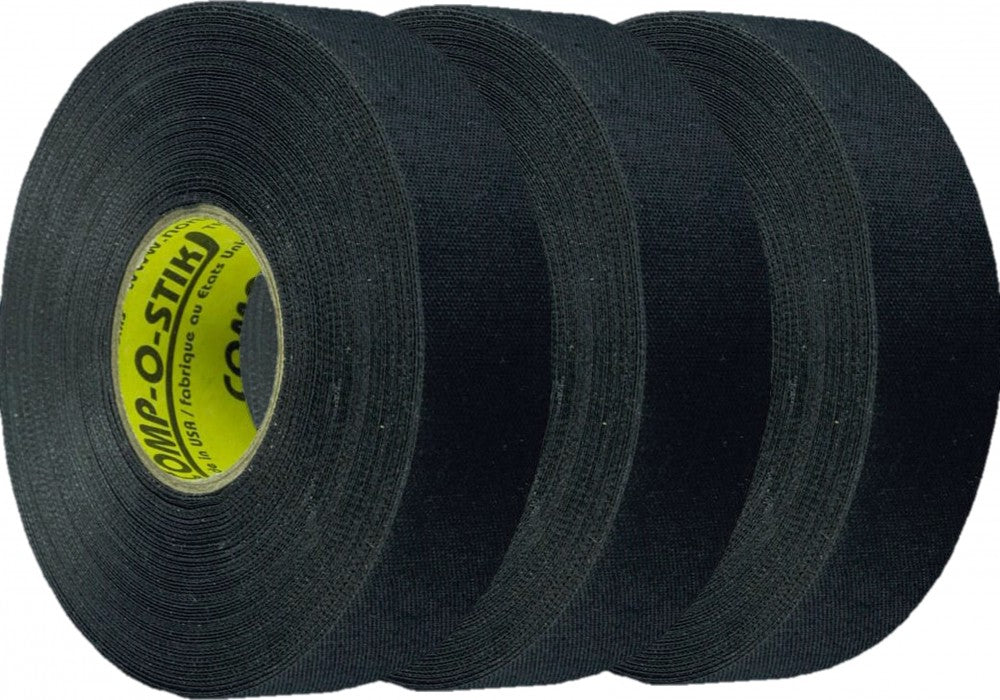 3x North American tape, ice hockey, hockey stick tape 24mm x 25m black