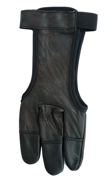 Shooting glove, bow glove marbled genuine leather black.bulls by Halona