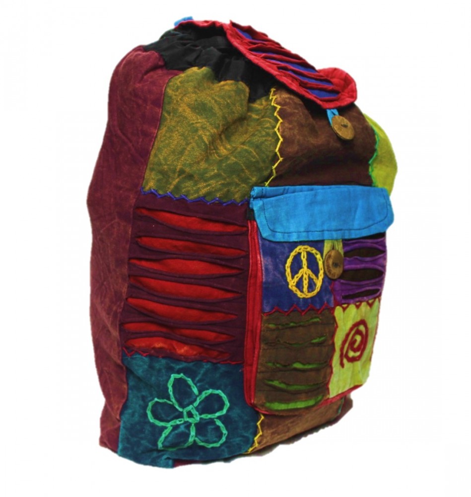 Hippie backpack stone washed, cultbagz flower 02