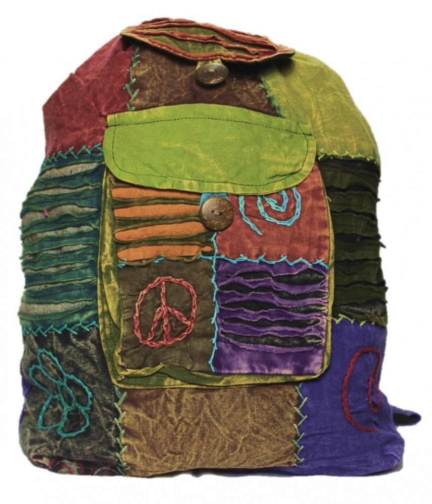 Hippie backpack stone washed, cultbagz flower 03