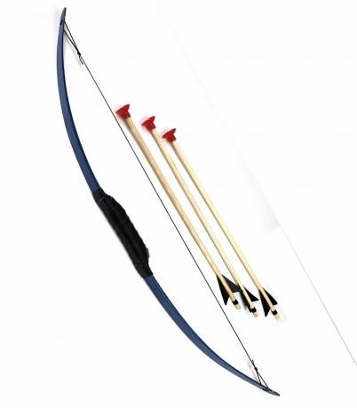 Colored bow and arrow with 3 arrows made of ash wood 100 cm