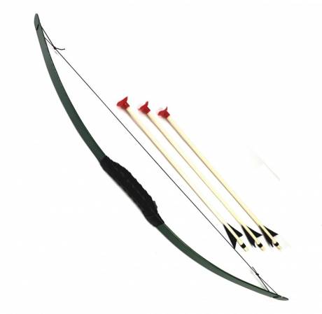 Arco colorato e freccia con 3 frecce in legno di frassino 80 cm