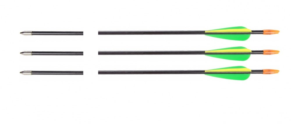 3 frecce sportive FRECCIA IN FIBRA DI VETRO BLACKBIRD 26 pollici W/3 VANE per tiro con l'arco
