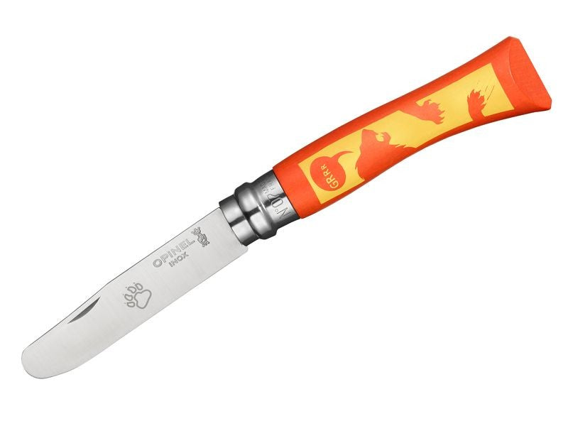 Children's knife, lion motif, pocket knife for children, Opinel carving knife