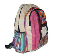 Backpack made of hemp, cultbagz Nepal hand made, bagpack stripes