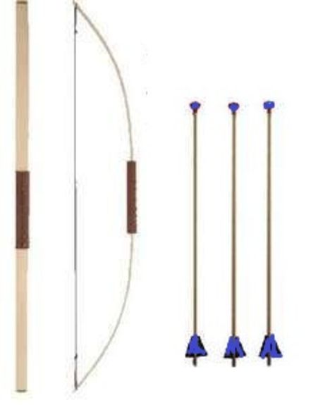 Handcrafted bow and arrow made in Germany for children with 3 arrows, darting bow